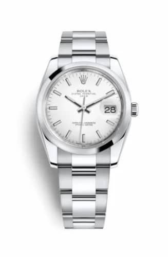 Rolex Oyster Perpetual Date 34 Stainless Steel Domed / Oyster / White 115200-0008