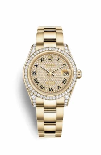 Rolex Datejust 31 Yellow Gold Diamond / Oyster / Paved Roman 178158-0084 — фото часов Rolex Datejust 31 Yellow Gold Diamond / Oyster / Paved Roman 178158-0084 — фото часов