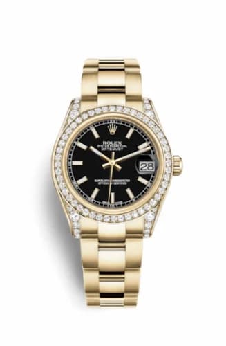 Rolex Datejust 31 Yellow Gold Diamond / Oyster / Black 178158-0089 — фото часов Rolex Datejust 31 Yellow Gold Diamond / Oyster / Black 178158-0089 — фото часов