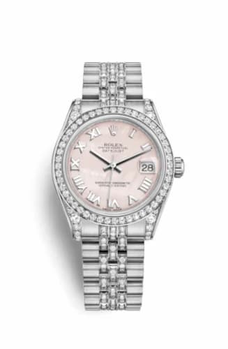 Rolex Datejust 31 White Gold Diamond / Jubilee Diamond / Pink MOP Roman 178159-0014 — фото часов Rolex Datejust 31 White Gold Diamond / Jubilee Diamond / Pink MOP Roman 178159-0014 — фото часов
