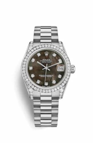 Rolex Datejust 31 White Gold Diamond / President / Black MOP 178159-0015 — фото часов Rolex Datejust 31 White Gold Diamond / President / Black MOP 178159-0015 — фото часов