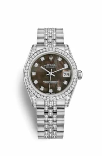 Rolex Datejust 31 White Gold Diamond / Jubilee Diamond / Black MOP 178159-0039 — фото часов Rolex Datejust 31 White Gold Diamond / Jubilee Diamond / Black MOP 178159-0039 — фото часов