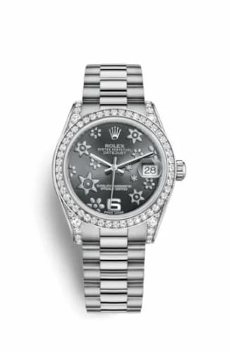 Rolex Datejust 31 White Gold Diamond / President / Dark Rhodium Floral 178159-0053 — фото часов Rolex Datejust 31 White Gold Diamond / President / Dark Rhodium Floral 178159-0053 — фото часов