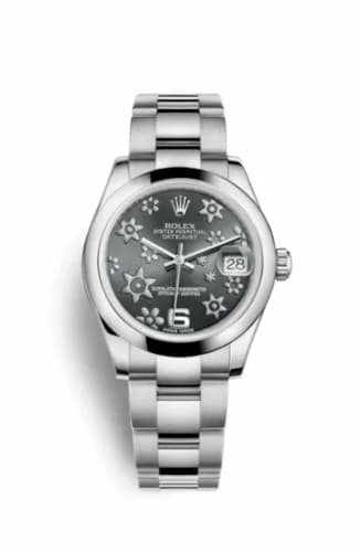 Rolex Datejust 31 Stainless Steel Domed / Oyster / Dark Rhodium Floral 178240-0040 — фото часов Rolex Datejust 31 Stainless Steel Domed / Oyster / Dark Rhodium Floral 178240-0040 — фото часов