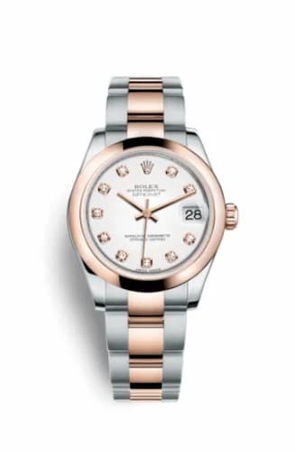 Rolex Datejust 31 Rolesor Everose Domed / Oyster / White Diamond 178241-0010 — фото часов Rolex Datejust 31 Rolesor Everose Domed / Oyster / White Diamond 178241-0010 — фото часов