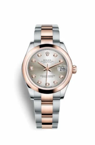 Rolex Datejust 31 Rolesor Everose Domed / Oyster / Silver Diamond 178241-0029 — фото часов Rolex Datejust 31 Rolesor Everose Domed / Oyster / Silver Diamond 178241-0029 — фото часов