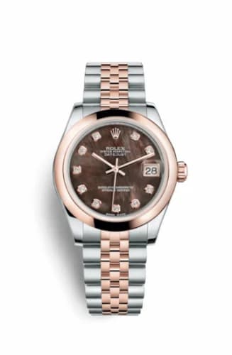Rolex Datejust 31 Rolesor Everose Domed / Jubilee / Black MOP 178241-0043 — фото часов Rolex Datejust 31 Rolesor Everose Domed / Jubilee / Black MOP 178241-0043 — фото часов