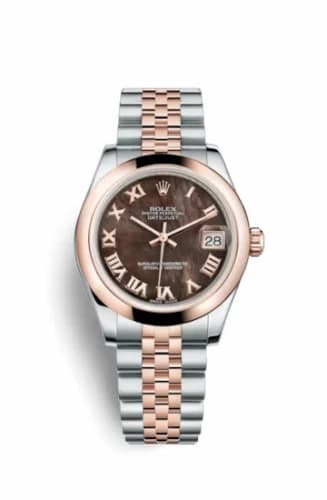 Rolex Datejust 31 Rolesor Everose Domed / Jubilee / Black MOP Roman 178241-0047 — фото часов Rolex Datejust 31 Rolesor Everose Domed / Jubilee / Black MOP Roman 178241-0047 — фото часов