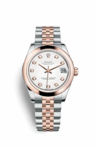 Rolex Datejust 31 Rolesor Everose Domed / Jubilee / White Diamonds 178241-0048 — фото часов Rolex Datejust 31 Rolesor Everose Domed / Jubilee / White Diamonds 178241-0048 — фото часов