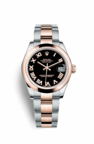 Rolex Datejust 31 Rolesor Everose Domed / Oyster / Black Roman 178241-0061 — фото часов Rolex Datejust 31 Rolesor Everose Domed / Oyster / Black Roman 178241-0061 — фото часов