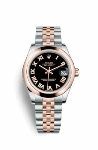 Rolex Datejust 31 Rolesor Everose Domed / Jubilee / Black Roman 178241-0065 — фото часов Rolex Datejust 31 Rolesor Everose Domed / Jubilee / Black Roman 178241-0065 — фото часов