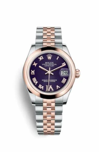 Rolex Datejust 31 Rolesor Everose Domed / Jubilee / Purple Roman 178241-0071 — фото часов Rolex Datejust 31 Rolesor Everose Domed / Jubilee / Purple Roman 178241-0071 — фото часов