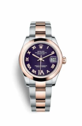 Rolex Datejust 31 Rolesor Everose Domed / Oyster / Purple Roman 178241-0073 — фото часов Rolex Datejust 31 Rolesor Everose Domed / Oyster / Purple Roman 178241-0073 — фото часов
