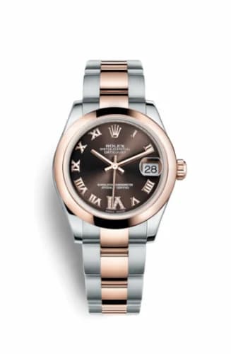 Rolex Datejust 31 Rolesor Everose Domed / Oyster / Chocolate Roman 178241-0074 — фото часов Rolex Datejust 31 Rolesor Everose Domed / Oyster / Chocolate Roman 178241-0074 — фото часов