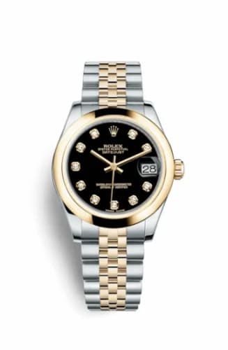 Rolex Datejust 31 Rolesor Yellow Domed / Jubilee / Black Diamond 178243-0045 — фото часов Rolex Datejust 31 Rolesor Yellow Domed / Jubilee / Black Diamond 178243-0045 — фото часов