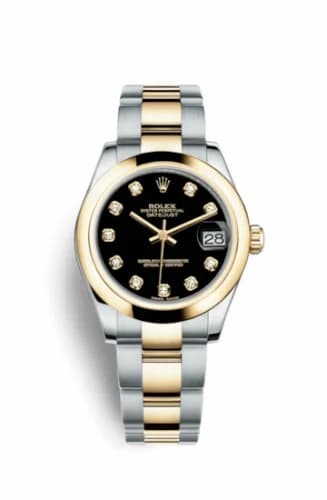 Rolex Datejust 31 Rolesor Yellow Domed / Oyster / Black Diamond 178243-0051 — фото часов Rolex Datejust 31 Rolesor Yellow Domed / Oyster / Black Diamond 178243-0051 — фото часов
