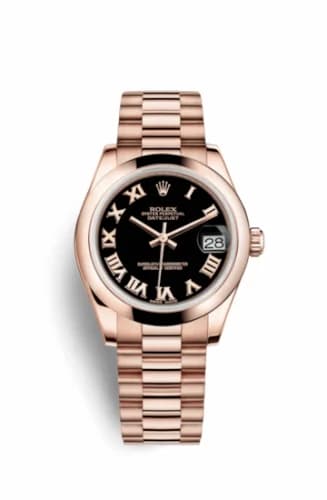 Rolex Datejust 31 Everose Domed / President / Black Roman 178245f-0037 — фото часов Rolex Datejust 31 Everose Domed / President / Black Roman 178245f-0037 — фото часов