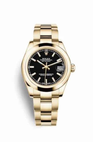 Rolex Datejust 31 Yellow Gold Domed / Oyster / Black 178248-0019 — фото часов Rolex Datejust 31 Yellow Gold Domed / Oyster / Black 178248-0019 — фото часов