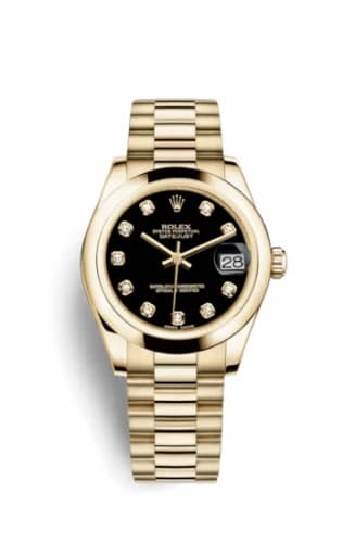 Rolex Datejust 31 Yellow Gold Domed / President / Black Diamond 178248-0050 — фото часов Rolex Datejust 31 Yellow Gold Domed / President / Black Diamond 178248-0050 — фото часов