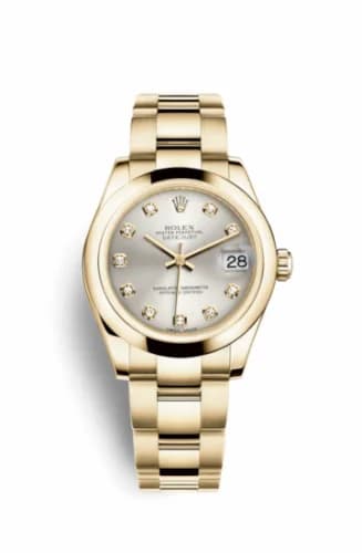 Rolex Datejust 31 Yellow Gold Domed / Oyster / Silver Diamonds 178248-0054 — фото часов Rolex Datejust 31 Yellow Gold Domed / Oyster / Silver Diamonds 178248-0054 — фото часов
