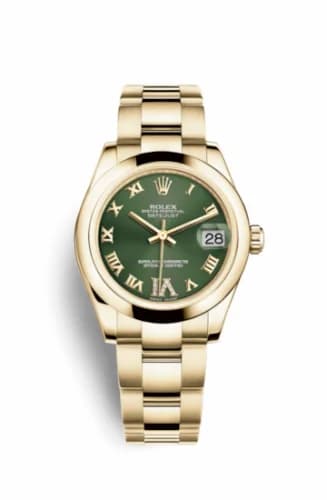 Rolex Datejust 31 Yellow Gold Domed / Oyster / Olive Roman 178248-0086 — фото часов Rolex Datejust 31 Yellow Gold Domed / Oyster / Olive Roman 178248-0086 — фото часов