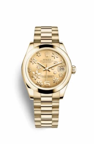 Rolex Datejust 31 Yellow Gold Domed / President / Champagne Floral 178248-0093 — фото часов Rolex Datejust 31 Yellow Gold Domed / President / Champagne Floral 178248-0093 — фото часов