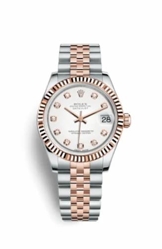 Rolex Datejust 31 Rolesor Everose Fluted / Jubilee / White Diamond 178271-0010 — фото часов Rolex Datejust 31 Rolesor Everose Fluted / Jubilee / White Diamond 178271-0010 — фото часов
