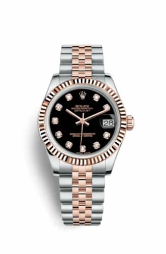 Rolex Datejust 31 Rolesor Everose Fluted / Jubilee / Black Diamond 178271-0017 — фото часов Rolex Datejust 31 Rolesor Everose Fluted / Jubilee / Black Diamond 178271-0017 — фото часов