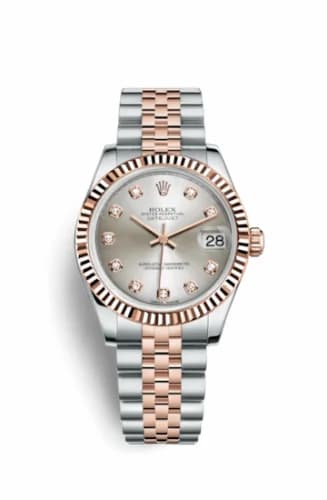 Rolex Datejust 31 Rolesor Everose Fluted / Jubilee / Silver Diamond 178271-0030 — фото часов Rolex Datejust 31 Rolesor Everose Fluted / Jubilee / Silver Diamond 178271-0030 — фото часов