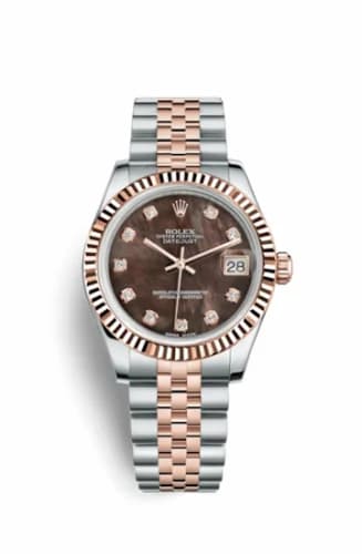 Rolex Datejust 31 Rolesor Everose Fluted / Jubilee / Black MOP 178271-0032 — фото часов Rolex Datejust 31 Rolesor Everose Fluted / Jubilee / Black MOP 178271-0032 — фото часов