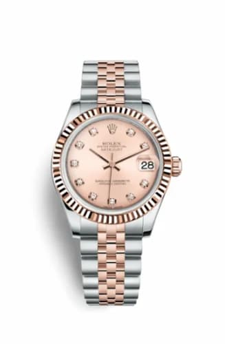 Rolex Datejust 31 Rolesor Everose Fluted / Jubilee / Pink Diamond 178271-0034 — фото часов Rolex Datejust 31 Rolesor Everose Fluted / Jubilee / Pink Diamond 178271-0034 — фото часов