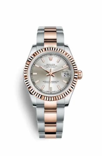 Rolex Datejust 31 Rolesor Everose Fluted / Oyster / Silver 178271-0035 — фото часов Rolex Datejust 31 Rolesor Everose Fluted / Oyster / Silver 178271-0035 — фото часов