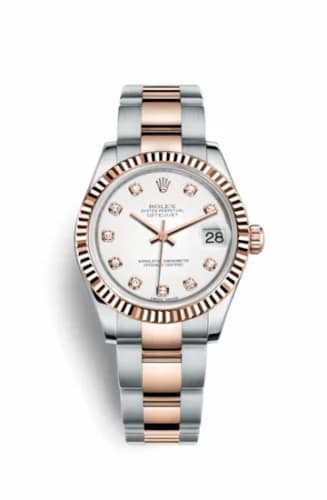 Rolex Datejust 31 Rolesor Everose Fluted / Oyster / White Diamond 178271-0039 — фото часов Rolex Datejust 31 Rolesor Everose Fluted / Oyster / White Diamond 178271-0039 — фото часов