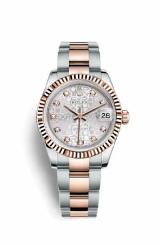 Rolex Datejust 31 Rolesor Everose Fluted / Jubilee / Silver Computer 178271-0043 — фото часов Rolex Datejust 31 Rolesor Everose Fluted / Jubilee / Silver Computer 178271-0043 — фото часов