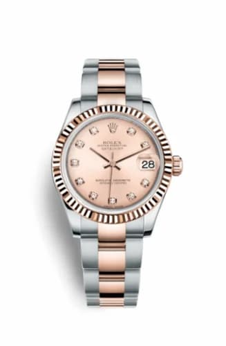 Rolex Datejust 31 Rolesor Everose Fluted / Oyster / Pink Diamond 178271-0045 — фото часов Rolex Datejust 31 Rolesor Everose Fluted / Oyster / Pink Diamond 178271-0045 — фото часов
