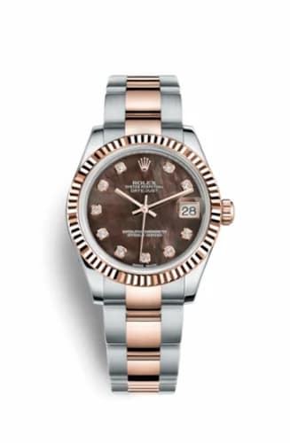 Rolex Datejust 31 Rolesor Everose Fluted / Oyster / Black MOP 178271-0054 — фото часов Rolex Datejust 31 Rolesor Everose Fluted / Oyster / Black MOP 178271-0054 — фото часов
