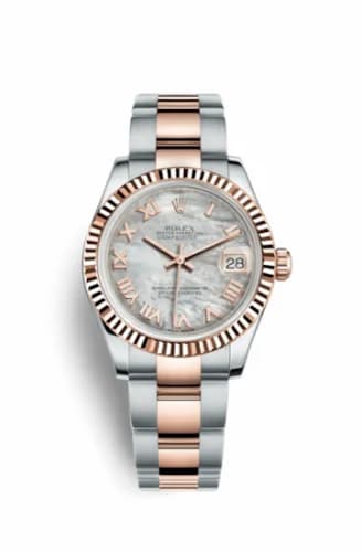 Rolex Datejust 31 Rolesor Everose Fluted / Oyster / MOP Roman 178271-0061 — фото часов Rolex Datejust 31 Rolesor Everose Fluted / Oyster / MOP Roman 178271-0061 — фото часов