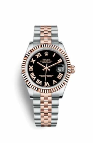 Rolex Datejust 31 Rolesor Everose Fluted / Jubilee / Black Roman 178271-0065 — фото часов Rolex Datejust 31 Rolesor Everose Fluted / Jubilee / Black Roman 178271-0065 — фото часов