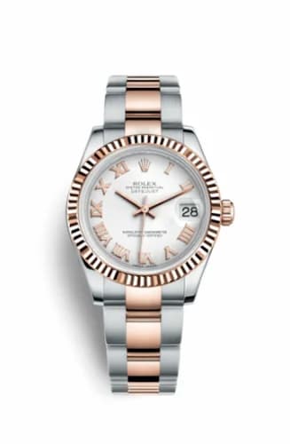 Rolex Datejust 31 Rolesor Everose Fluted / Oyster / White Roman 178271-0066 — фото часов Rolex Datejust 31 Rolesor Everose Fluted / Oyster / White Roman 178271-0066 — фото часов