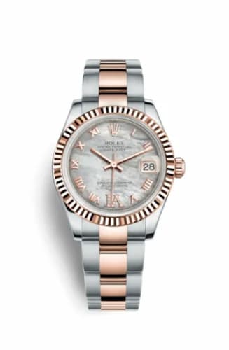 Rolex Datejust 31 Rolesor Everose Fluted / Oyster / MOP Roman 178271-0077 — фото часов Rolex Datejust 31 Rolesor Everose Fluted / Oyster / MOP Roman 178271-0077 — фото часов