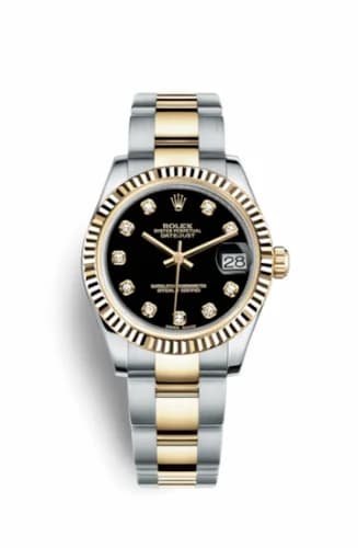 Rolex Datejust 31 Rolesor Yellow Fluted / Oyster / Black Diamond 178273-0045 — фото часов Rolex Datejust 31 Rolesor Yellow Fluted / Oyster / Black Diamond 178273-0045 — фото часов