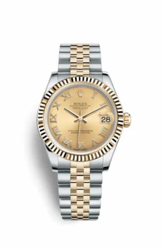 Rolex Datejust 31 Rolesor Yellow Fluted / Jubilee / Champagne Roman 178273-0087 — фото часов Rolex Datejust 31 Rolesor Yellow Fluted / Jubilee / Champagne Roman 178273-0087 — фото часов