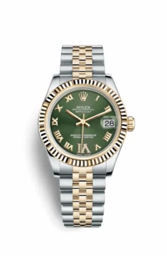 Rolex Datejust 31 Rolesor Yellow Fluted / Jubilee / Olive Green Roman 178273-0090 — фото часов Rolex Datejust 31 Rolesor Yellow Fluted / Jubilee / Olive Green Roman 178273-0090 — фото часов