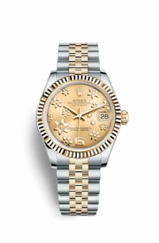 Rolex Datejust 31 Rolesor Yellow Fluted / Jubilee / Champagne Floral 178273-0092 — фото часов Rolex Datejust 31 Rolesor Yellow Fluted / Jubilee / Champagne Floral 178273-0092 — фото часов