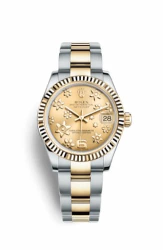Rolex Datejust 31 Rolesor Yellow Fluted / Oyster / Champagne Floral 178273-0093 — фото часов Rolex Datejust 31 Rolesor Yellow Fluted / Oyster / Champagne Floral 178273-0093 — фото часов