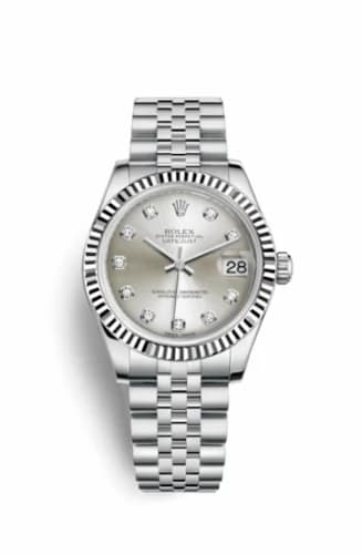 Rolex Datejust 31 Stainless Steel Fluted / Jubilee / Silver - Diamond 178274-0018 — фото часов Rolex Datejust 31 Stainless Steel Fluted / Jubilee / Silver - Diamond 178274-0018 — фото часов