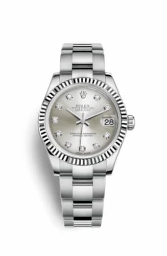 Rolex Datejust 31 Stainless Steel Fluted / Oyster / Silver - Diamond 178274-0030 — фото часов Rolex Datejust 31 Stainless Steel Fluted / Oyster / Silver - Diamond 178274-0030 — фото часов