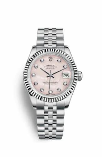 Rolex Datejust 31 Stainless Steel Fluted / Jubilee / Pink MOP Diamond 178274-0043 — фото часов Rolex Datejust 31 Stainless Steel Fluted / Jubilee / Pink MOP Diamond 178274-0043 — фото часов