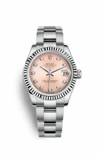 Rolex Datejust 31 Stainless Steel Fluted / Oyster / Pink - Diamond 178274-0053 — фото часов Rolex Datejust 31 Stainless Steel Fluted / Oyster / Pink - Diamond 178274-0053 — фото часов