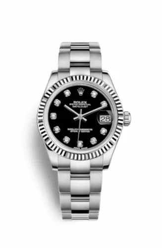Rolex Datejust 31 Stainless Steel Fluted / Oyster / Black - Diamond 178274-0058 — фото часов Rolex Datejust 31 Stainless Steel Fluted / Oyster / Black - Diamond 178274-0058 — фото часов